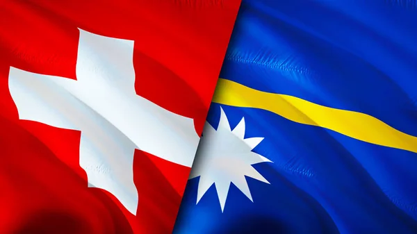 Flagi Szwajcarii Nauru Projektowanie Flagi Szwajcaria Nauru Flaga Obraz Tapeta — Zdjęcie stockowe