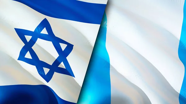 Israël Guatemala Vlaggen Waving Vlag Ontwerp Israël Guatemala Vlag Foto — Stockfoto