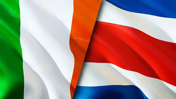 Flagi Irlandii Kostaryki Projektowanie Flagi Irlandia Kostaryka Flaga Obraz Tapeta — Zdjęcie stockowe