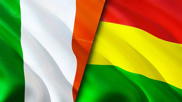 Irland Und Bolivien Flaggen Fahnenschwenken Irland Bolivien Flagge Bild Tapete — Stockfoto