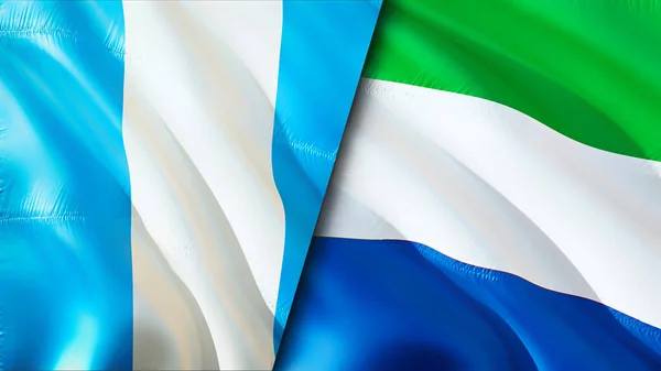 Guatemala Sierra Leone Vlaggen Waving Vlag Ontwerp Guatemala Sierra Leone — Stockfoto