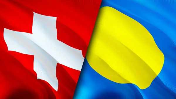 Flagi Szwajcarii Palau Projektowanie Flagi Szwajcaria Palau Flaga Obraz Tapeta — Zdjęcie stockowe