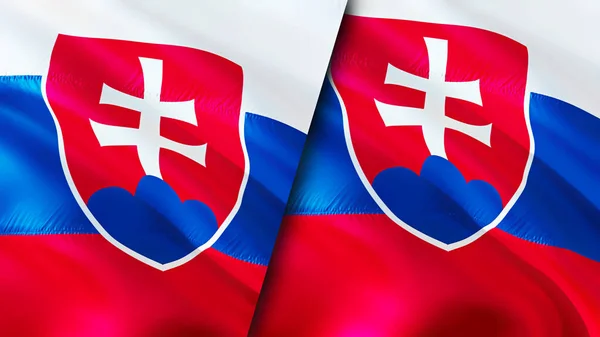 Slovakia Slovakia Flags Waving Flag Design Slovakia Slovakia Flag Picture — Stock Photo, Image