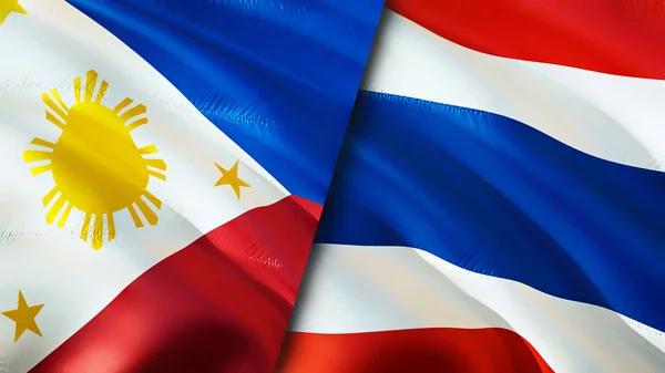 Philippines Thailand Flags Waving Flag Design Philippines Thailand Flag Picture — Stock Photo, Image