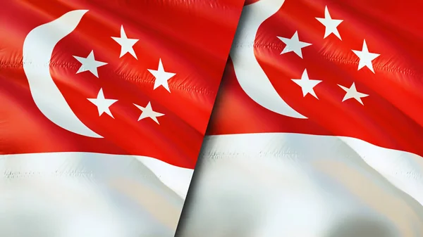 Singapore Singapore Flags Waving Flag Design Singapore Singapore Flag Picture — Stock fotografie