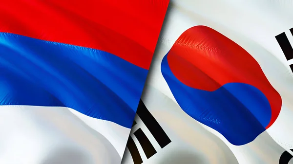 세르비아와 한국의 웨이브 디자인 세르비아 세르비아 대한민국 이미지 렌더링 세르비아 — 스톡 사진