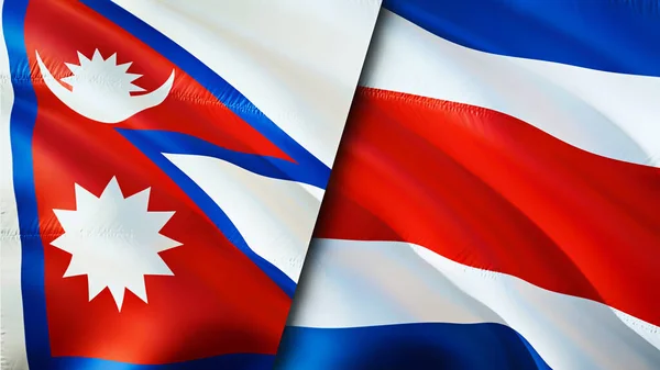 코스타리카의 국기이다 웨이브 디자인 타리카 코스타리카 이미지 렌더링 타리카 지혈대 — 스톡 사진