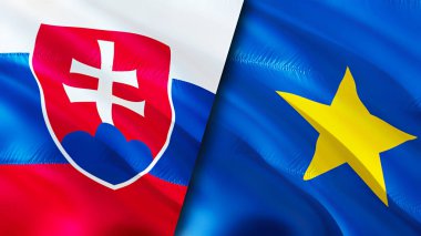 Slovakya ve DR Kongo bayrakları. 3 boyutlu dalgalanan bayrak tasarımı. Slovakya DR Kongo bayrağı, resim, duvar kağıdı. Slovakya, DR Kongo 'ya karşı, görüntü 3 boyutlu. Slovakya DR Kongo ilişkileri ittifak ve ticaret, seyahat, turnuva