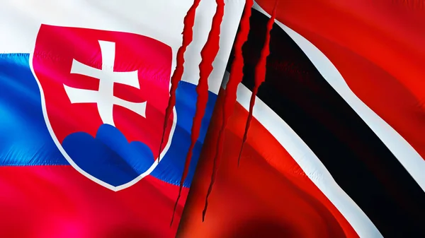 Словаччина Тринідад Тобаго Прапори Поняттям Шрамів Прапор Рендеринг Словаччині Тринідаді — стокове фото