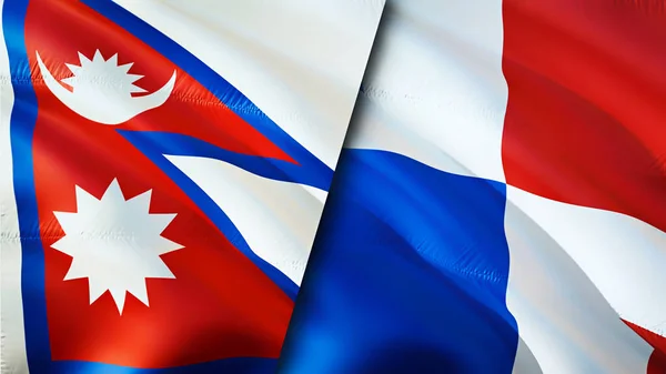 Nepal Panama Flags Waving Flag Design Nepal Panama Flag Picture — Stock Photo, Image