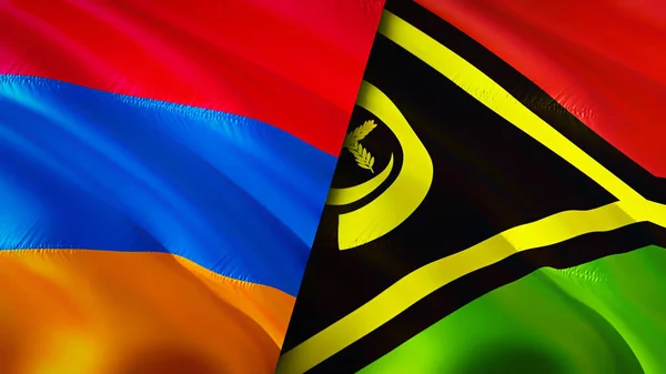 Flaggen Armeniens Und Vanuatus Fahnenschwenken Armenien Vanuatu Flagge Bild Tapete — Stockfoto
