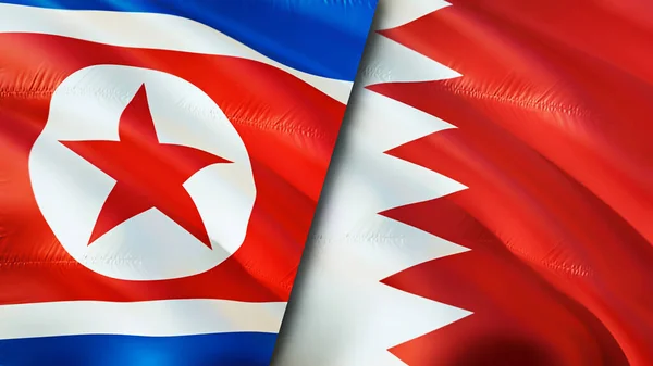 Flaggen Nordkoreas Und Bahrains Fahnenschwenken Nordkorea Bahrain Flagge Bild Tapete — Stockfoto