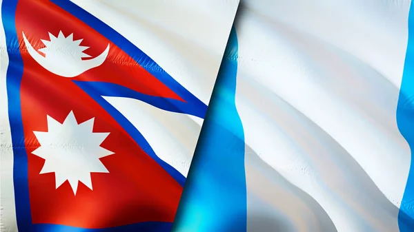 Nepal Guatemala Flags Waving Flag Design Nepal Guatemala Flag Picture — Stock Photo, Image