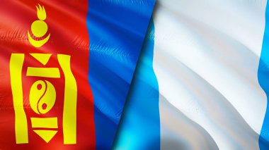 Mongolia and Guatemala flags. 3D Waving flag design. Mongolia Guatemala flag, picture, wallpaper. Mongolia vs Guatemala image,3D rendering. Mongolia Guatemala relations alliance an
