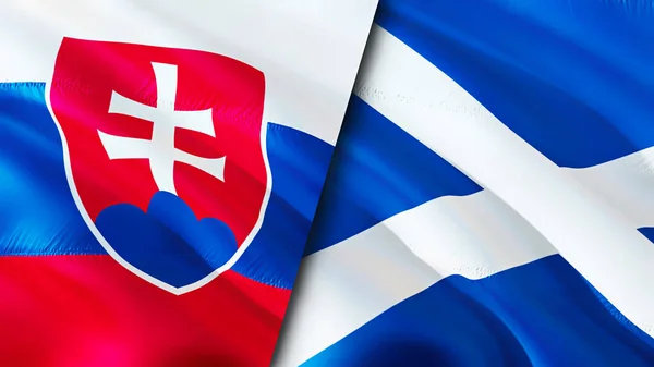 Slovakia Scotland Flags Waving Flag Design Slovakia Scotland Flag Picture — Stock Photo, Image