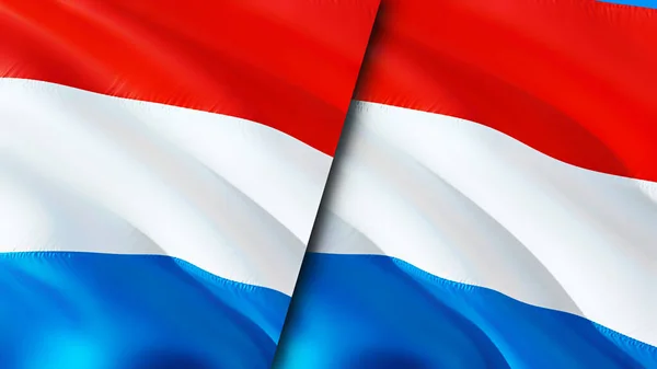 Luxemburg Luxemburg Lobogója Integető Zászló Design Luxemburg Zászló Kép Tapéta — Stock Fotó
