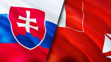 Slovakya, Wallis ve Futuna bayrakları. 3 boyutlu dalgalanan bayrak tasarımı. Slovakya Wallis ve Futuna bayrağı, resim, duvar kağıdı. Slovakya, Wallis ve Futuna 'ya karşı, görüntü 3 boyutlu. Slovakya Wallis ve Futun