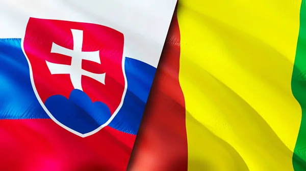 Прапори Словаччини Гвінеї Waving Flag Прапор Словаччини Фото Шпалери Словаччина — стокове фото