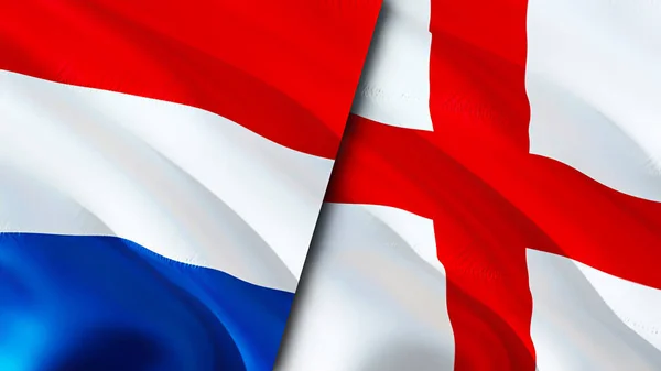 Nederland Engeland Vlaggen Waving Vlag Ontwerp Nederland Engeland Vlag Foto — Stockfoto