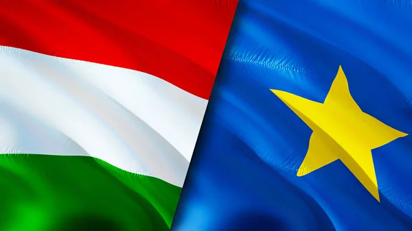 Flagi Węgier Konga Projektowanie Flagi Węgry Kongo Flaga Obraz Tapeta — Zdjęcie stockowe
