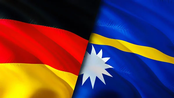 Banderas Alemania Nauru Diseño Banderas Waving Alemania Nauru Bandera Foto — Foto de Stock
