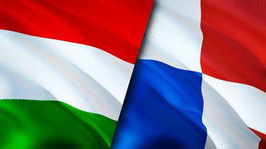 Macaristan ve Panama bayrakları. 3 boyutlu dalgalanan bayrak tasarımı. Macaristan Panama bayrağı, resim, duvar kağıdı. Macaristan, Panama 'ya karşı, görüntü 3 boyutlu. Macaristan Panama ilişkileri ittifak ve ticaret, seyahat, turizm konsepti