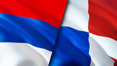 Sırbistan ve Panama bayrakları. 3 boyutlu dalgalanan bayrak tasarımı. Sırbistan Panama bayrağı, resim, duvar kağıdı. Sırbistan Panama 'ya karşı imaj ve 3D canlandırma. Sırbistan Panama ilişkileri ittifak ve Ticaret, seyahat ve turizm consepti