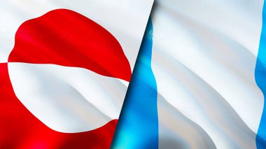 Grönland ve Guatemala bayrakları. 3 boyutlu dalgalanan bayrak tasarımı. Grönland Guatemala bayrağı, resim, duvar kağıdı. Grönland, Guatemala 'ya karşı, görüntü 3 boyutlu. Grönland Guatemala İlişkiler Birliği
