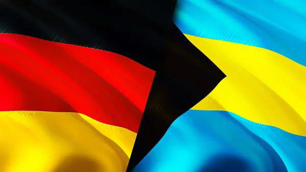 Німеччина Багамські Прапори Waving Flag Прапор Німеччини Багамські Острови Фото — стокове фото