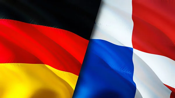 Germany and Panama flags. 3D Waving flag design. Germany Panama flag, picture, wallpaper. Germany vs Panama image,3D rendering. Germany Panama relations alliance and Trade,travel,tourism concep