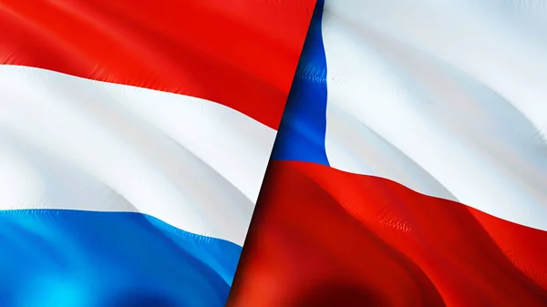 Luxembourg and Chile flags. 3D Waving flag design. Luxembourg Chile flag, picture, wallpaper. Luxembourg vs Chile image,3D rendering. Luxembourg Chile relations alliance and Trade,travel,touris