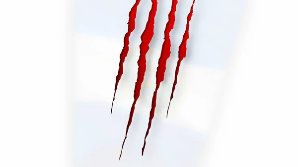 Scar Concept Waving Flag Rendering — Stock Photo, Image