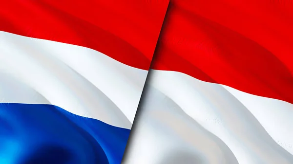Flagi Holandii Monako Projektowanie Flagi Flaga Holandia Monako Obraz Tapeta — Zdjęcie stockowe