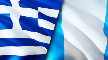 Yunanistan ve Guatemala bayrakları. 3 boyutlu dalgalanan bayrak tasarımı. Yunanistan Guatemala bayrağı, resim, duvar kağıdı. Yunanistan, Guatemala 'ya karşı, görüntü 3D. Yunanistan Guatemala ilişkileri ittifak ve ticaret, seyahat, turnuva