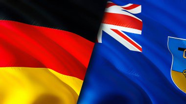 Almanya ve Montserrat bayrakları. 3 boyutlu dalgalanan bayrak tasarımı. Almanya Montserrat bayrağı, resim, duvar kağıdı. Almanya Montserrat 'a karşı, görüntü 3 boyutlu. Almanya Montserrat ilişkileri bir ittifak