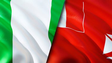 Nijerya, Wallis ve Futuna bayrakları. 3 boyutlu dalgalanan bayrak tasarımı. Nijerya Wallis ve Futuna bayrağı, resim, duvar kağıdı. Nijerya, Wallis ve Futuna 'ya karşı, görüntü 3D. Nijerya Wallis ve Futuna ilişkileri