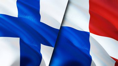 Finlandiya ve Panama bayrakları. 3 boyutlu dalgalanan bayrak tasarımı. Finlandiya Panama bayrağı, resim, duvar kağıdı. Finlandiya, Panama 'ya karşı, görüntü 3D. Finlandiya Panama ilişkileri ittifak ve ticaret, seyahat, turizm danışmanlığı