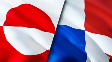 Grönland ve Panama bayrakları. 3 boyutlu dalgalanan bayrak tasarımı. Grönland Panama bayrağı, resim, duvar kağıdı. Grönland Panama 'ya karşı, görüntü 3 boyutlu. Grönland Panama ilişkileri ittifak ve ticaret, seyahat, turnuva
