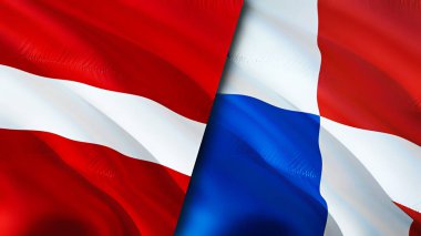 Letonya ve Panama bayrakları. 3 boyutlu dalgalanan bayrak tasarımı. Letonya Panama bayrağı, resim, duvar kağıdı. Letonya, Panama 'ya karşı, görüntü 3 boyutlu. Letonya Panama ilişkileri ittifak ve ticaret, seyahat, turizm konsepti