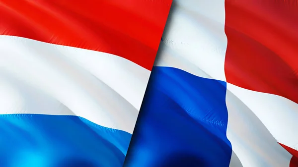 Люксембург Панама Прапори Waving Flag Люксембург Панами Прапор Фотографія Шпалери — стокове фото