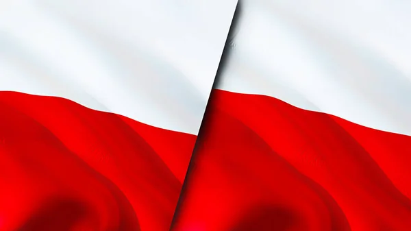 Bandiere Polonia Polonia Progettazione Bandiera Sventolante Polonia Polonia Bandiera Immagine — Foto Stock