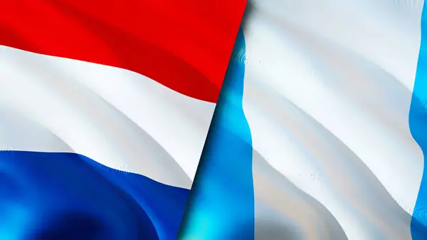 Нідерланди Прапори Гватемали Waving Flag Голландський Прапор Гватемали Малюнок Шпалери — стокове фото