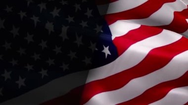 Amerikan bayrağı video gradyan arka planı. 3D Amerikan Bayrağı Ağır çekim videosu. ABD Bayrak Hareketi HD kararı ABD Arkaplanı. Anma Günü için ABD bayrağı kapatma videosu
