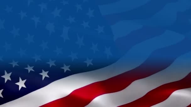 Usa Flag Video Half Gradient Background American Flags Video Usa — Stock Video