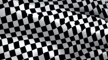 Damalı bayrak. İzole edilmiş Dalgalı Damalı Bayrak. Chequered Flag Looping Kapanışı 1080p Full HD 1920X1080 video kaydı rüzgarda dalgalanıyor. Damalı Siyah Beyaz Başlangıç Yarışı Kazan Bayraklı video görüntüleri
