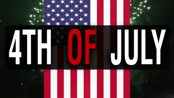 Juli Feierlichkeiten Auf Dem Hintergrund Der Flagge Der Usa Feierlichkeiten — Stockvideo