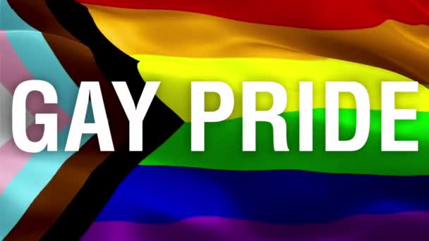 Gay Pride Text Rainbow Pride Flag Gay Pride Pride Flag — Stock Video