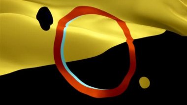 Mars Cumhuriyeti kongre bayrağı 1080p Full HD 1920X1080 video görüntüsü rüzgarda dalgalanıyor. Ulusal Birleşik Krallık 3 d. Mars Kongresi bayrağı sallanıyor. Mars 'ın kusursuz döngü animasyonunun işareti. 