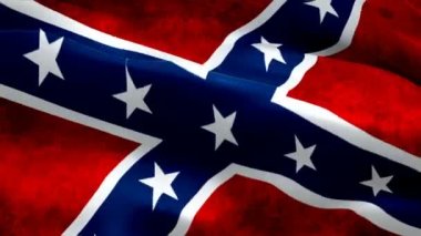 Dixie bayrağı. Gerçekçi Rebel Flag arka plan videosu rüzgarda sallanıyor. Konfederasyon Birleşik Devletleri bayrakları. İsyan Birleşik Devletler Konfederasyonu sorunsuz bir şekilde bayrak kapama 1080p Tam HD 1920X1080 görüntüsü. 
