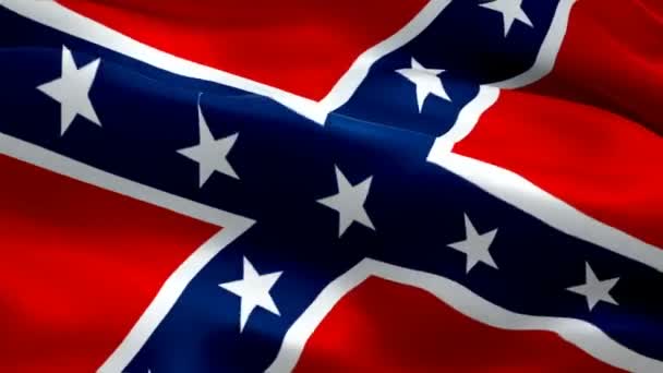 Rebel Flag Civil War Flag Waving Wind Video Footage Full — Stock Video